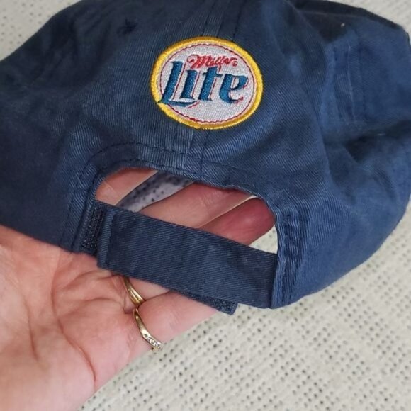 LAST CHANCE Miller Lite Embroidered Graphic Canvas Adjustabled Blue BaseBall Cap - Picture 3 of 3